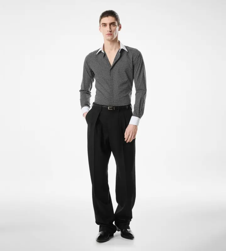 DIAMOND PRINT COTTON CLASSIC FIT SHIRT BLACK AND WHITE online